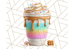 Pastel Coffee Mug Clipart PNG, Latte Iced Coffee Tea Cups Product Image 3