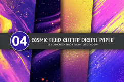 Cosmic Fluid Glitter Digital Paper Product Image 1