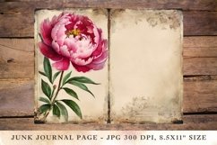 Printable Junk Journal Pages peonies 3 Product Image 1