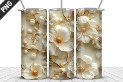 3D Daisy Flowers 20oz Tumbler Wrap | Sublimation Design Product Image 1