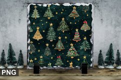 Christmas Tree Square Sublimation Slate Design Product Image 1