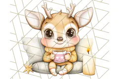 Warm & Fuzzy Mornings PNG Clipart, Cozy Animal Art Download Product Image 3