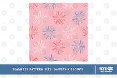 American 4th of July Patriotic Fireworks Seamless Pattern Product Image 2