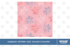 American 4th of July Patriotic Fireworks Seamless Pattern Product Image 2