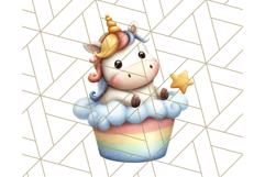 Cute Dessert Unicorn PNG Clipart with Cupcakes &amp; Candies Product Image 3