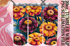 Vibrant Mornings 20oz tumbler wrap, Flower Pattern Product Image 1
