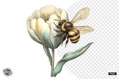 Summer Bees &amp; Sunflowers PNG - Summer Clipart Product Image 1