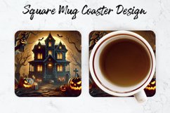 Halloween House Mug coaster | Coaster | Sublimation Design Product Image 1