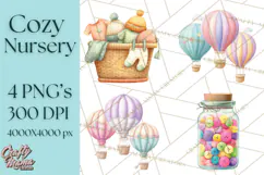 Knitted Nursery Animal Clipart PNG, Cozy Watercolor Baby Fox Product Image 1