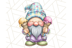 Ice Cream Gnome Clipart PNG Summer Dessert Art, Summer Gnome Product Image 3