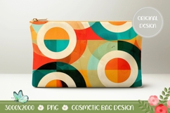 Pastel Circles Cosmetic Bag, Retro Cosmetic Bag Sublimation Product Image 1