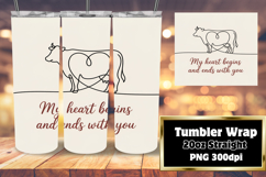 20oz Tumbler Graphic for Sublimation , Cute Cow Product Image 1