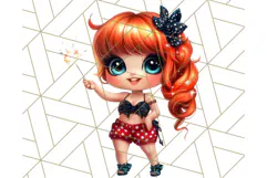 Chibi Summer Girls Clipart PNG, Bright Kawaii Summer Art Product Image 3