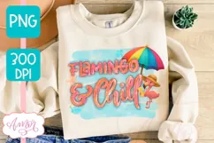 Summer PNG for Sublimation design, Flamingo & chill PNG Product Image 2