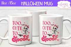 Too cute to spook mug wrap sublimation PNG, Pink Halloween Product Image 2