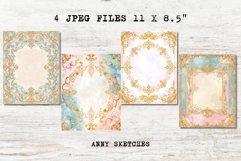 4 Rococo Stained Glass Border Page Pastel Ornate Frame Product Image 2