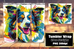 Dynamic Colorful Dog Tumbler Wrap 20oz Sublimation Product Image 1