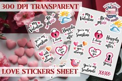 Love sticker Hearts Stickers Sheet St. Valentine&#039;s Heart PNG Product Image 1