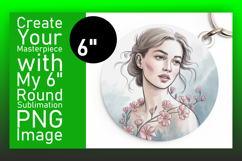 Gorgeous Circle Design for Sublimation , Beauty Woman Product Image 1