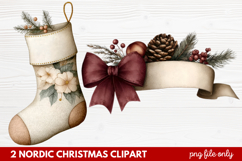 2 Nordic Christmas Clipart | Scandinavian Holiday PNG Product Image 1