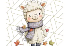 Fall Farm Animal Clipart, Autumn Barnyard PNG Illustrations Product Image 3