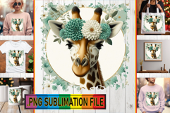 Cheerful PNG Art for TSHIRTS, Giraffe Product Image 1