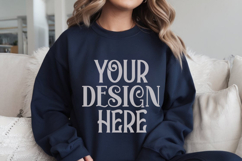 Navy Gildan 18000 Mockup, Gildan Sweatshirt Mockup Product Image 1