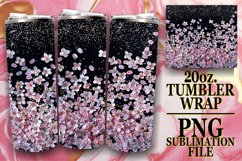 Glittery Floral Leopard Tumbler Wrap: Sublimation - 20oz Product Image 1