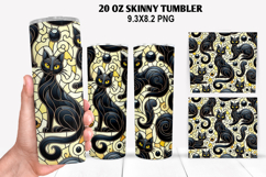 Cat Skinny Tumbler 20oz Wrap Design, Halloween Tumbler Wrap Product Image 1