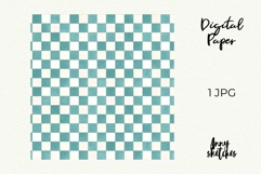 Retro Green and White Checked Seamless Pattern Christmas Product Image 2