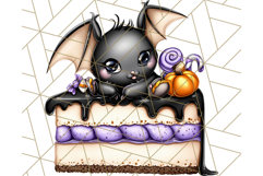 Whimsical Halloween Cake Clipart PNG, Spooky Desserts Product Image 3