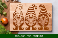 Christmas Gnomes Laser Cut File SVG for Cutting Board Product Image 1