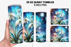 Florals Skinny Tumbler 20oz Wrap Design, Winter Tumbler PNG Product Image 1