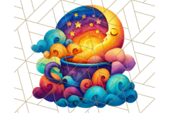 Whimsical Celestial Moon and Stars Clipart Constellation Png Product Image 3