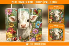 Highland Cow Tumbler Wrap Designs, Sublimation Wrap Product Image 1