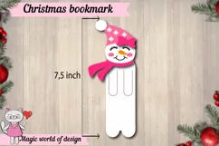 Christmas bookmark Snowman Template svg, paper cut svg Product Image 3