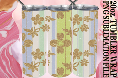 Happy Hearts 20oz tumbler wrap, Gold Flower Product Image 1