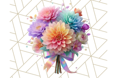 Pastel Flower Bouquet PNG Clipart, Elegant Floral Art Product Image 3