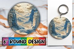 3D Spring Sublimation Circle Kaychain Beauty Print PNG Product Image 1