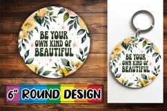 Whimsical Keychain Circle Designs PNG, Flower Quote Product Image 1