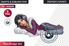 Cosy Winter Girl Clipart, Fashion Girl PNG, christmas Product Image 1