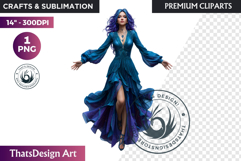 Fantasy Boreal Winter Girl Warrior &amp; Ice Queen Clipart Product Image 1
