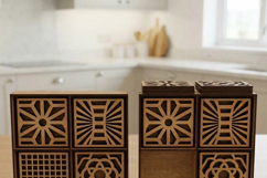 Laser Cut Coaster Bundle with Box Geometric and Playing Card Product Image 3