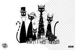 Whimsical Christmas Cats Clipart Product Image 1