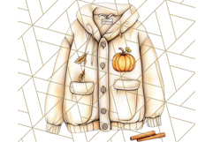 Pumpkin Spice Chibi Girls, Fall Accessories PNG, Cozy Autumn Product Image 3