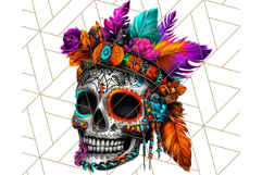 Bright Sugar Skull PNG Clipart, Halloween Colorful Skull Png Product Image 3