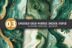 Emerald Gold Marble Digital Paper Product Image 1