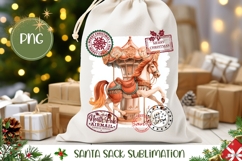 Vintage Christmas Horse Santa Sack Print Product Image 1