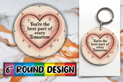 Joyful Coasters Circle PNG Style, Heart Quote Product Image 1