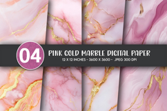 Pink Gold Marble Digital Paper Product Image 1